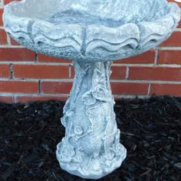 Large Rose Birdbath Cement Birdbath