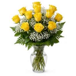 Dozen Stemmed Roses - Yellow