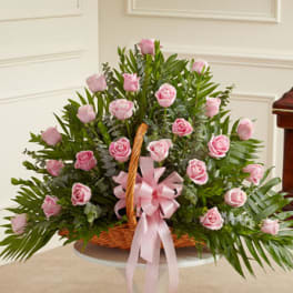 Sincerest Sympathies Fireside Basket - Pink