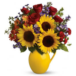 Teleflora's Sunny Day Pitcher of Joy
