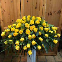 Yellow Rose Casket Piece