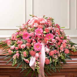 Cherished Memories Half Casket Cover - Pink