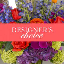 Colorful mixed bouquet with roses and purple flowers