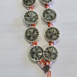 Orange & White Money Lei # 22
