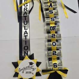 Black & Yellow 2025 Money Lei #35