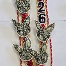 Burgundy & Yellw 2026 Butterfly Money Lei #31