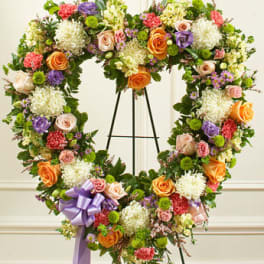 Always Remember Pastel Floral Heart Tribute