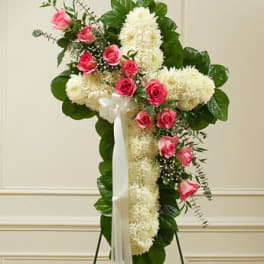 Peace and Prayers Standing Cross - Pink (Premium Shown)