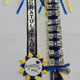 Blue & Yellow 2026 Money Lei #36