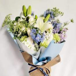 Blue Hand Tied Bouquet