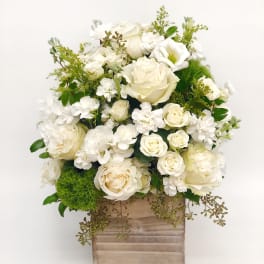 Tall wood box arrangement white