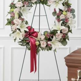 Pink and White Open Wreath