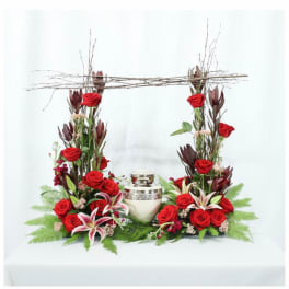 Red Modern Urn Garden