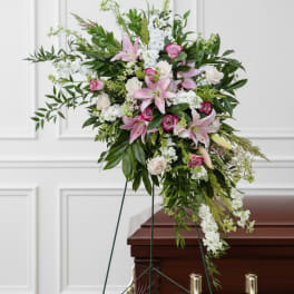 Pink and White Crescent Easel