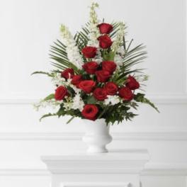 Red and White Urn