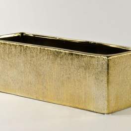 ETCHED GOLD PLANTER: FLORAL ARRANGEMENT