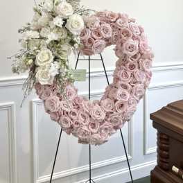 Pink and White Heart Easel