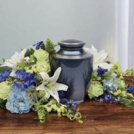 Blue and White Crescent Cremation Piece