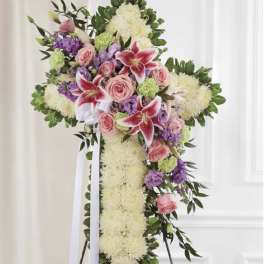White Cross with Pastel Cluster