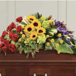 Colorful Casket Spray