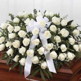 White Rose Casket Spray