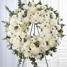 White with Lilies Wreath