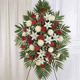 Red and White Standing Spray