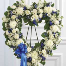 White with Blue Open Heart