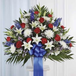 Red, White & Blue Pedestal Arrangement