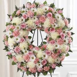 White and Pink Wreath