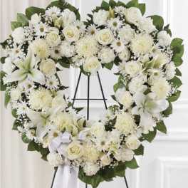 White with Lilies Open Heart
