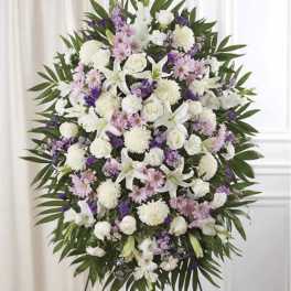 White with Lavender Standing Spray
