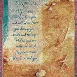 Decorative card with a teddy bear and handwritten quote