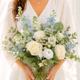 Petite White & Blue Garden Arrangement