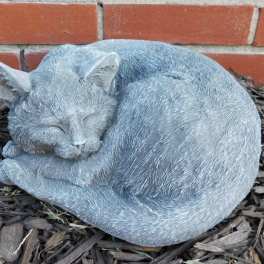 CURLED CAT STATUE