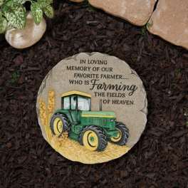 'FARMING THE FIELDS' BEADED GARDEN STONE