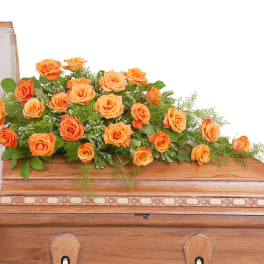 Orange Rose Casket Spray TMF-710