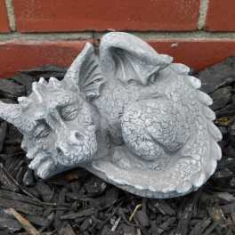 SMALL CURLED DRAGON STATUE