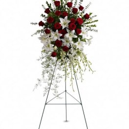 T226-1A Lily and Rose Tribute Spray