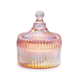 Pink Iridescent Glass Candle
