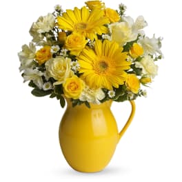 Teleflora's Sunny Day Pitcher of Cheer