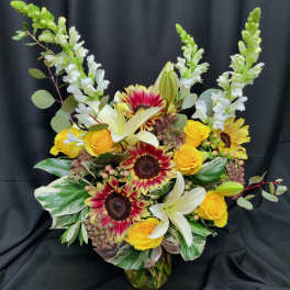 Mahogany sunflower bouquet