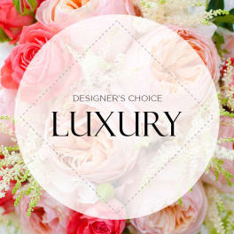 Pink and peach roses with white filler flowers