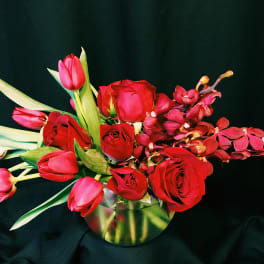Orchid Rose Bowl - Red or Colored