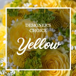 Yellow roses and small white daisies in a close-up floral design