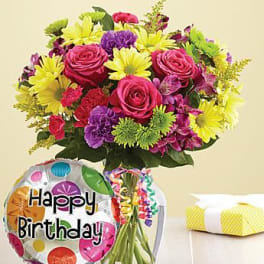 It's your day Happy Birthday with balloon