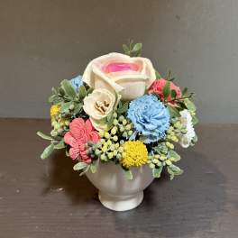 Sola Wooden Flower Centerpiece - Soft Pink Rose Garden