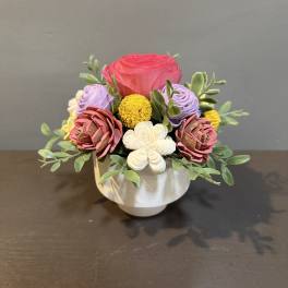 Sola Wooden Flower Centerpiece - Pink Rose Garden