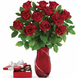 Wrapped In Roses Bouquet with chocolates