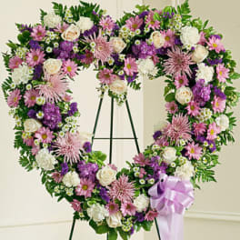 Always Remember Lavender Floral Heart Tribute